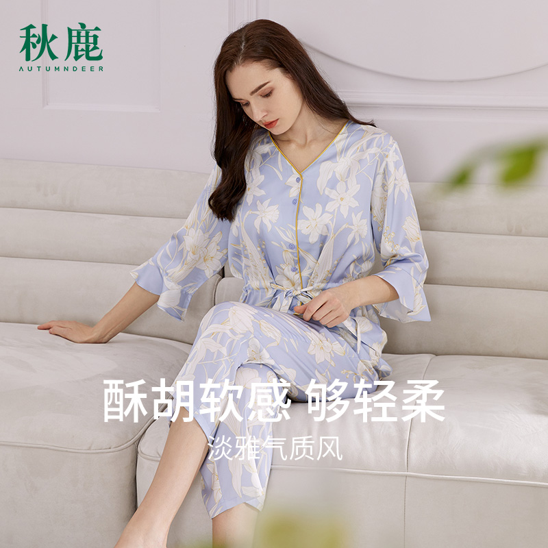 淡雅印花提气质 垂顺柔滑南韩丝