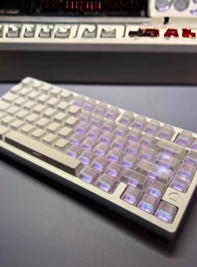 白雾透侧刻键帽三拼适合wooting夜魔hero68made68ace68ez63rs7k5