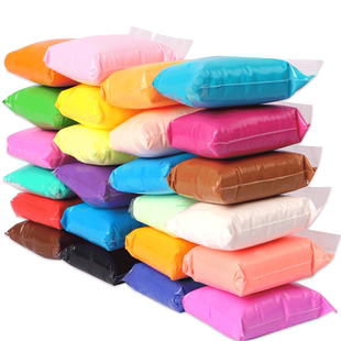 超轻粘土儿童白色大包肤色黏土小学生轻型彩泥太空泥手办diy材料包500克36色补充装单色袋装黑色红色花束批发