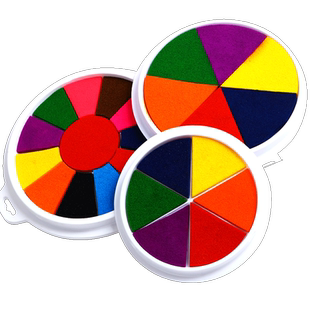 儿童手指画彩色印泥套装印台手掌印泥盘手指画颜料无毒绘画涂鸦可水洗颜料小学生画册幼儿园多色拓印工具印尼