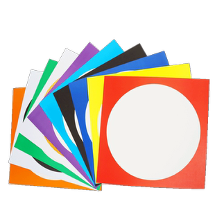 外方内圆彩色边框卡纸儿童美术绘画手工硬卡纸加厚圆形绘画镜面卡纸画框纸片白色幼儿园素描油画棒画画专用纸