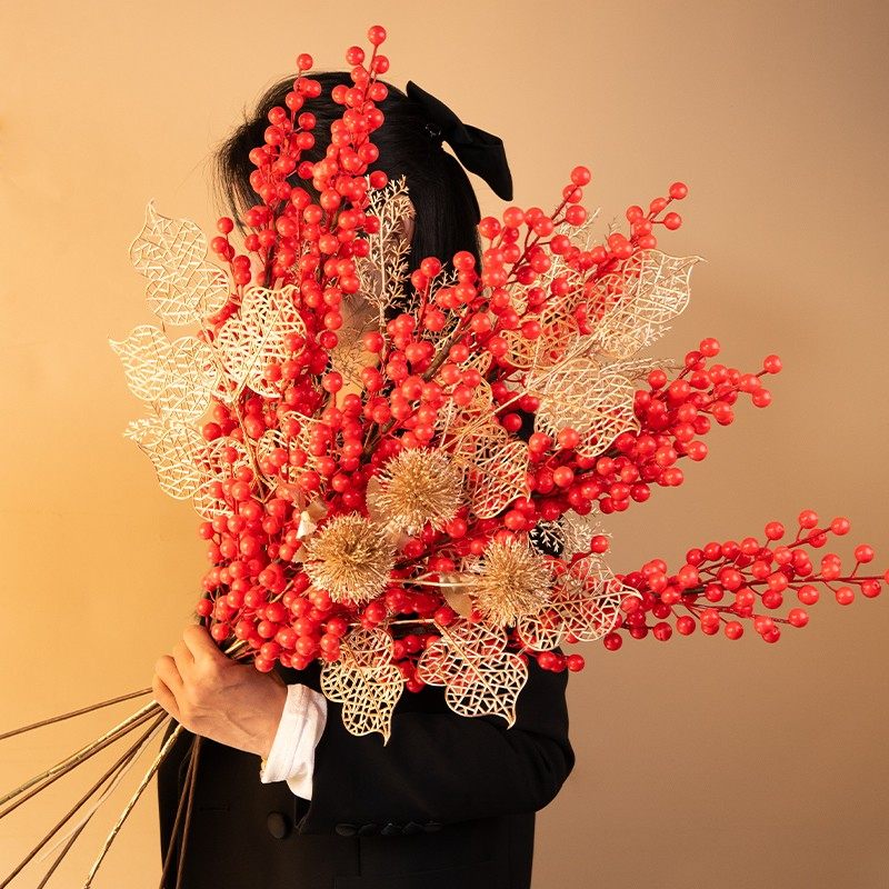 红果发财果仿真冬青假花摆设新年装饰过年插花客厅春节摆件年宵花,家居饰品,仿真花/假花,淘宝优惠券,粉丝福利购,淘宝优惠卷