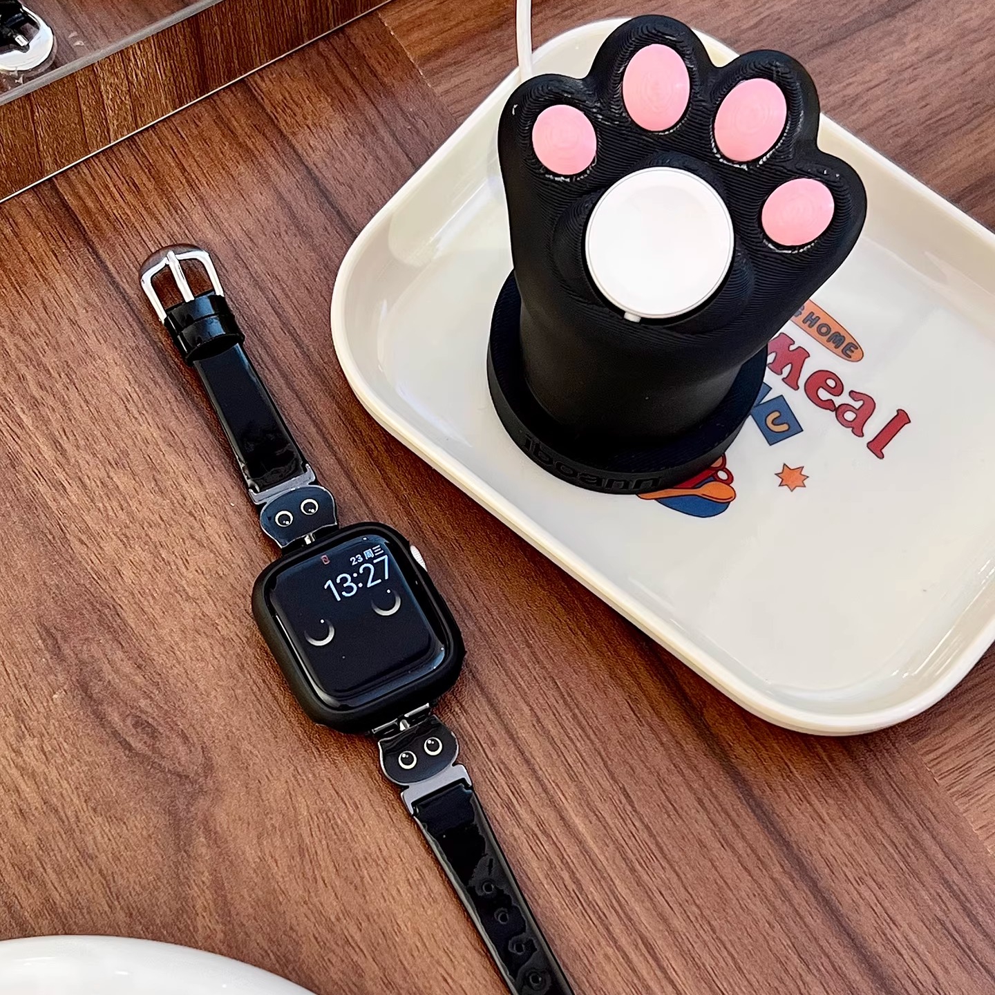 可爱猫爪 适用于苹果iwatch表带充电座applewatch10/9/SE2/ultra2充电底座iwatch7/6/5/4/3/2专用手表架
