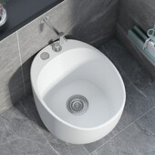 元 泡脚池 匠阳台蛋形拖把池家用卫生间大号陶瓷圆形拖布池落地式