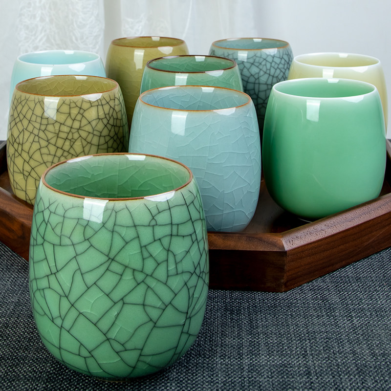 茶杯套装家用客厅6只装组合小水杯青瓷创意大号龙泉泡茶陶瓷杯子,餐饮具,茶杯,淘宝优惠券,粉丝福利购,淘宝优惠卷