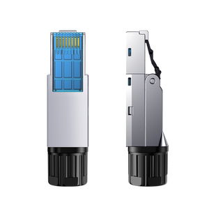 毕亚兹网线水晶头6类超七类8免打接头rj45千兆家用网络免工具压接