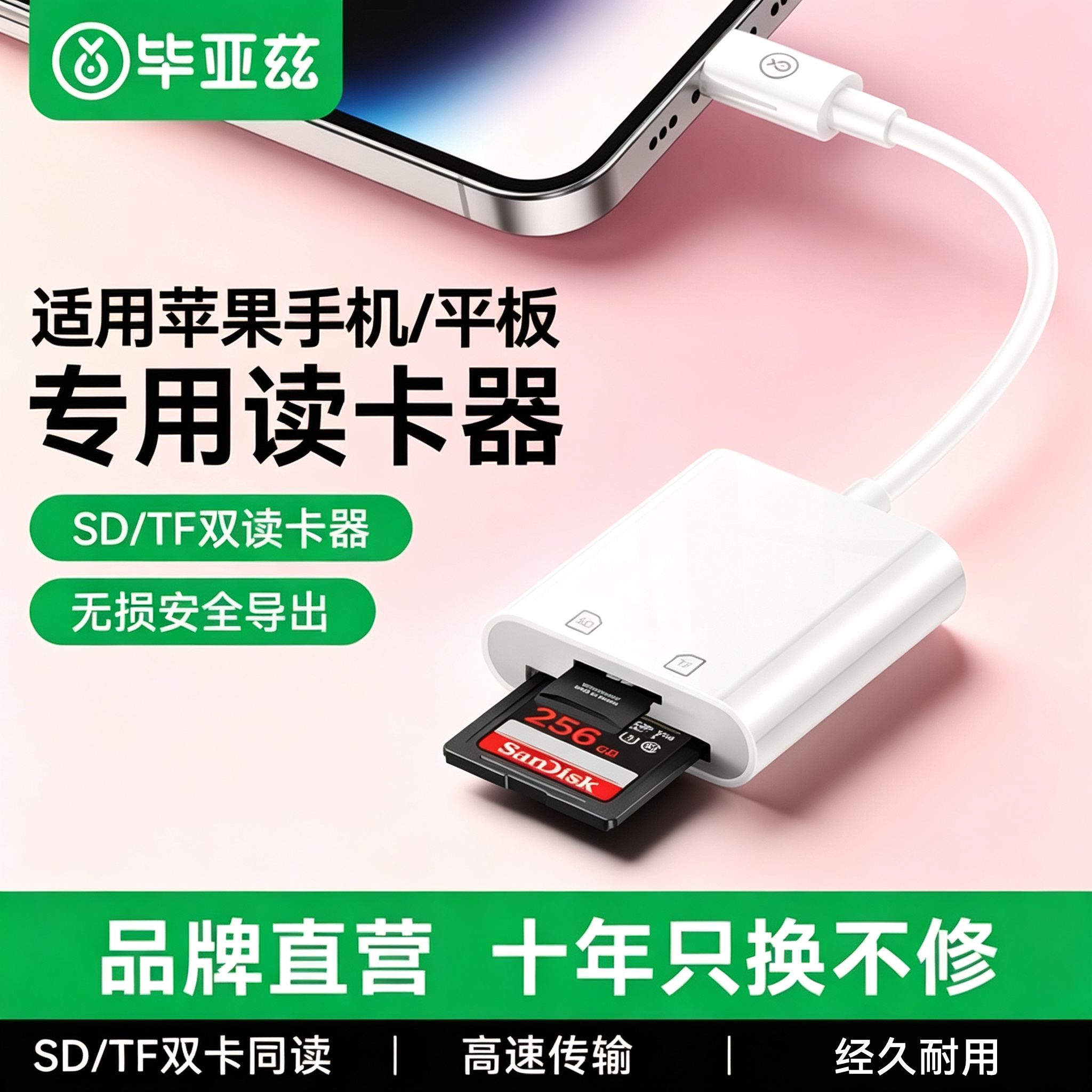 毕亚兹苹果手机SD读卡器相机ccd图片