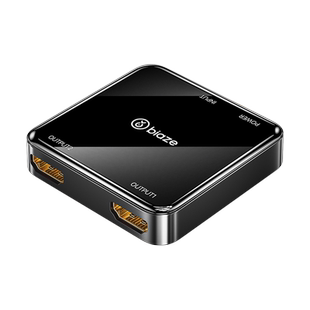 毕亚兹hdmi一分二分配器biaze二进一出分屏器4k高清机顶盒60hz显示器电视3进1出无线遥控电脑双向切换分屏器