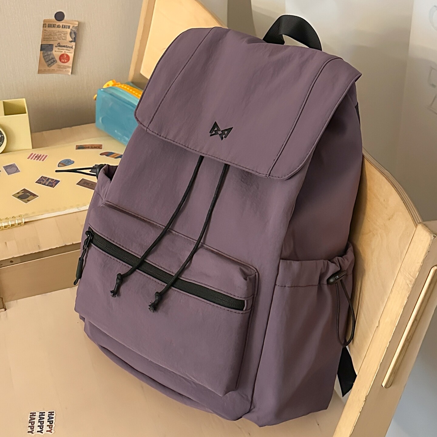【可挂行李箱】简约风双肩包图片