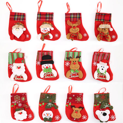 Christmas Socks Gift Bag Small Candy Bag Socks Pendant圣诞袜
