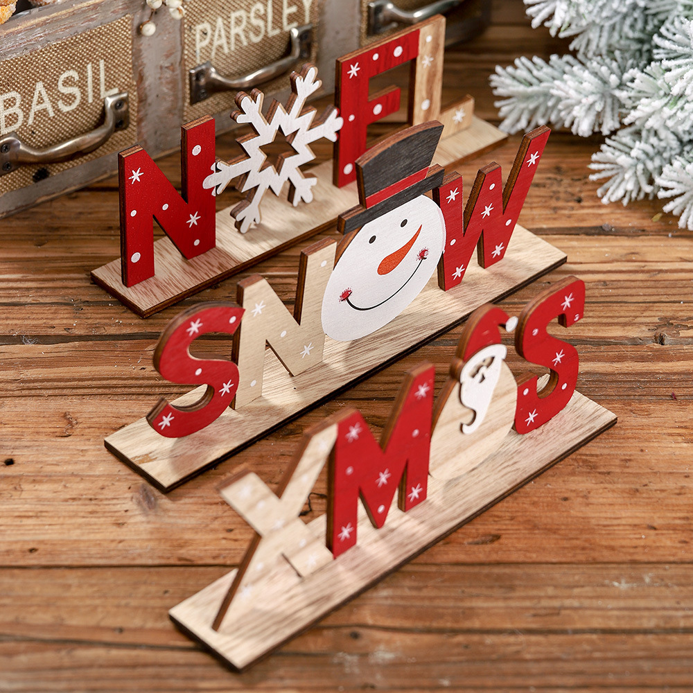 Christmas wooden letter desktop creative printing decoration