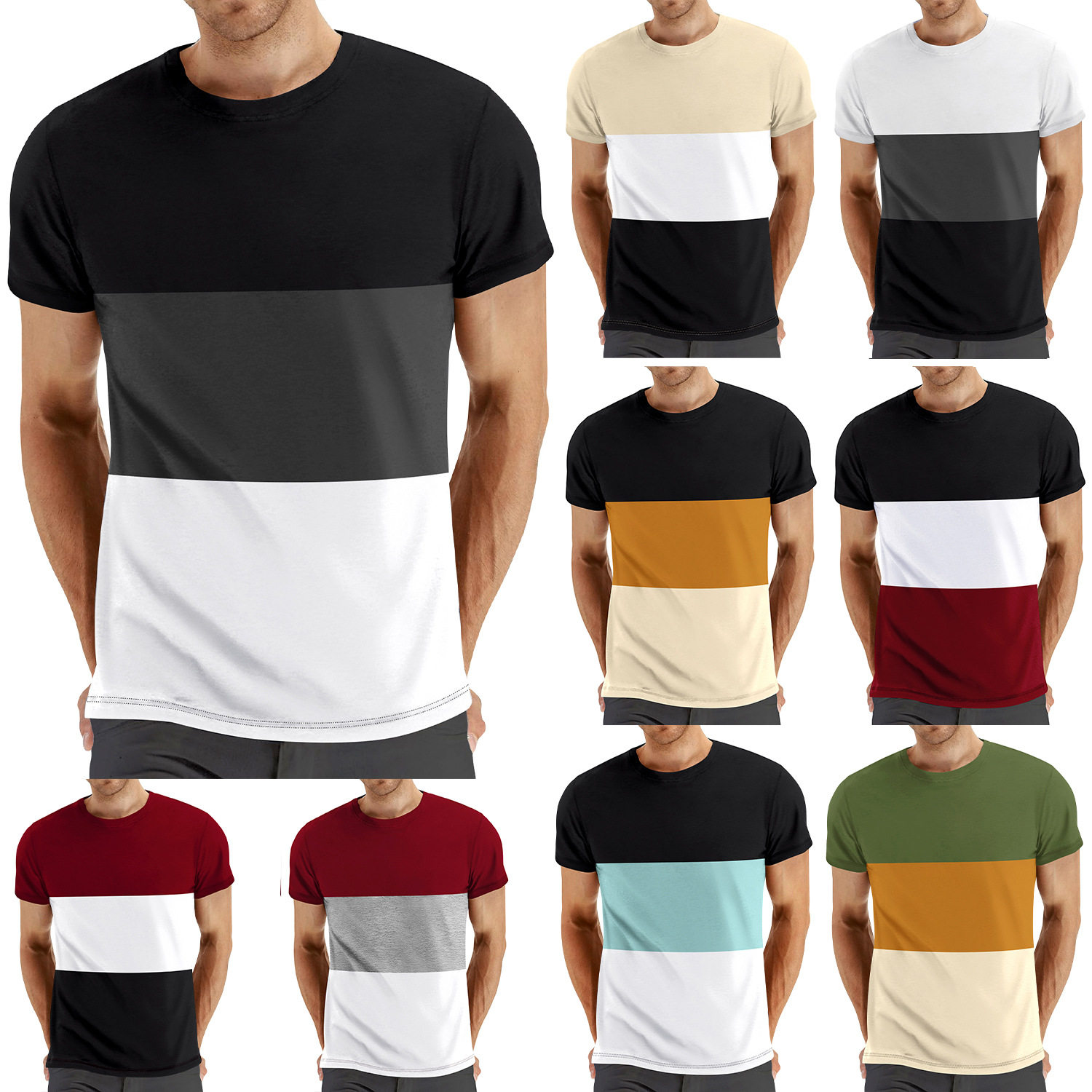 Summer plus casual short sleeved men's T-shirt夏天男式T恤