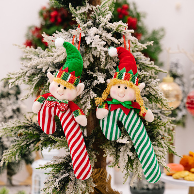 Christmas fabric simulation candy cane figurine pendant吊坠