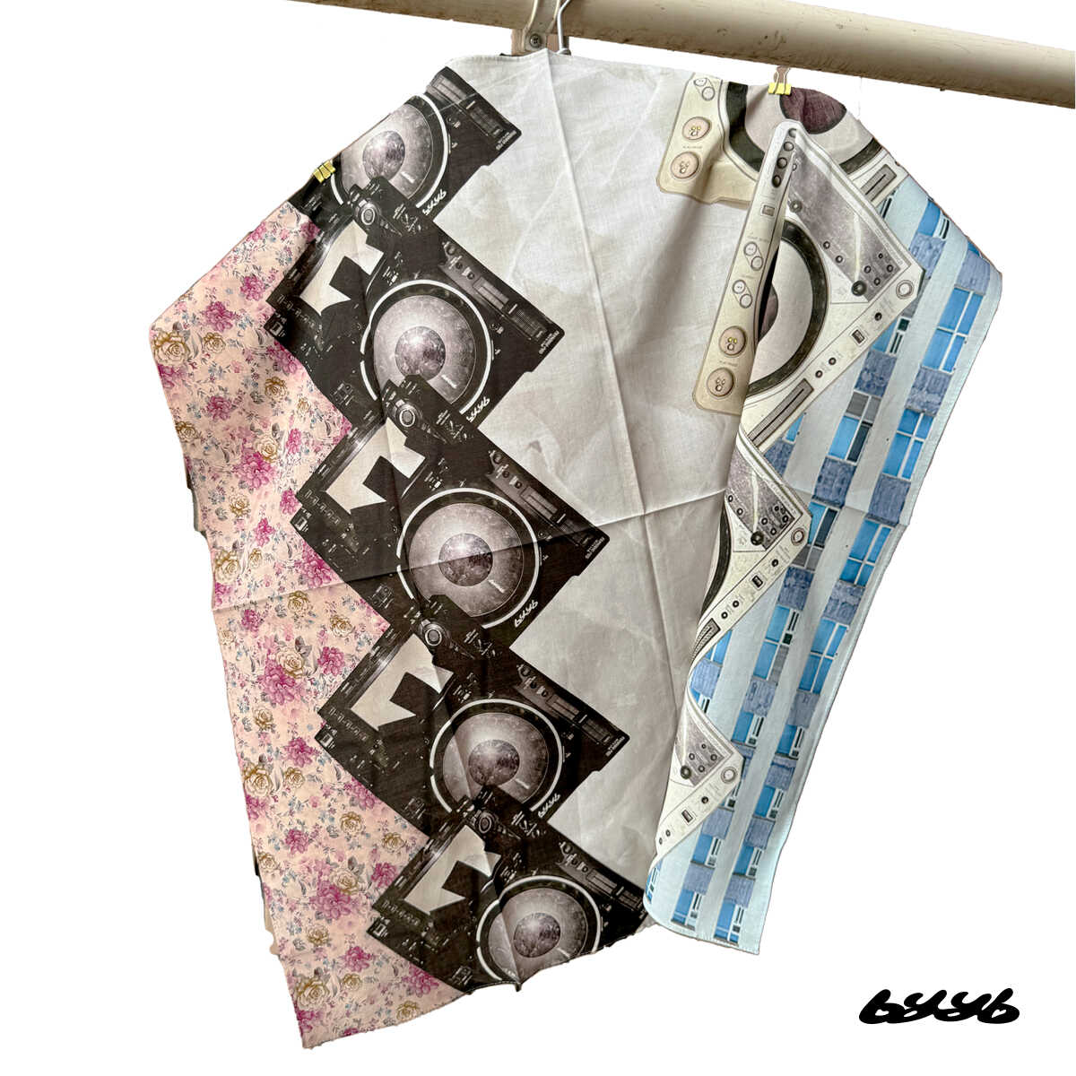 原创音乐DJ图案纯棉方巾多功能