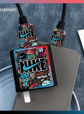 适用红米Note14Pro+潮牌印花款软壳充电器套90W红米Turbo4ProTurbo4全包充电线缠绕绳保护套小米15ultra通用