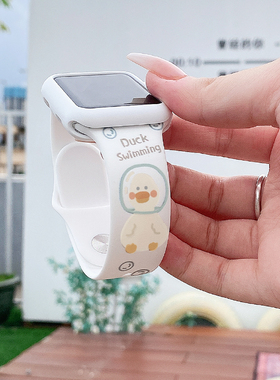 适用iwatch表带苹果手表applewatch6代7SE5/4/3/2/1代卡通潮牌硅胶运动44mm42女38mm40通用iphoneseries6表带