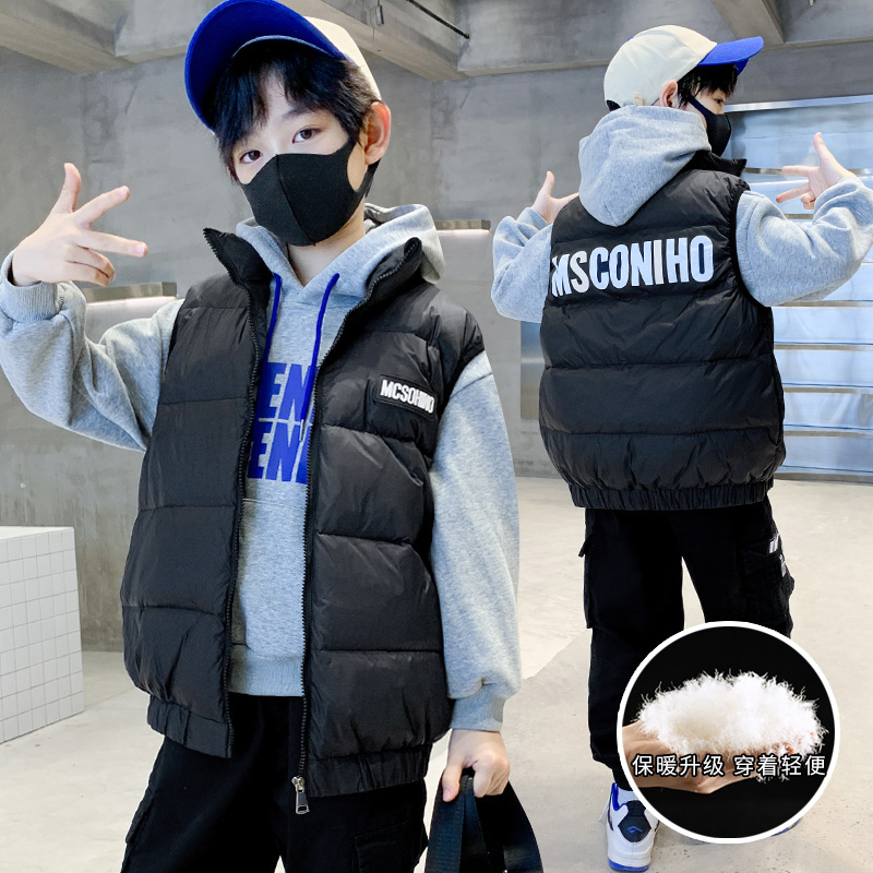 儿童羽绒马甲中长款新款秋冬装