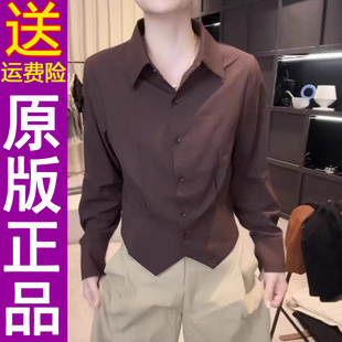 原版正品2025《姚家优麦汇》早秋款衬衫领设计感时尚百搭长袖显瘦