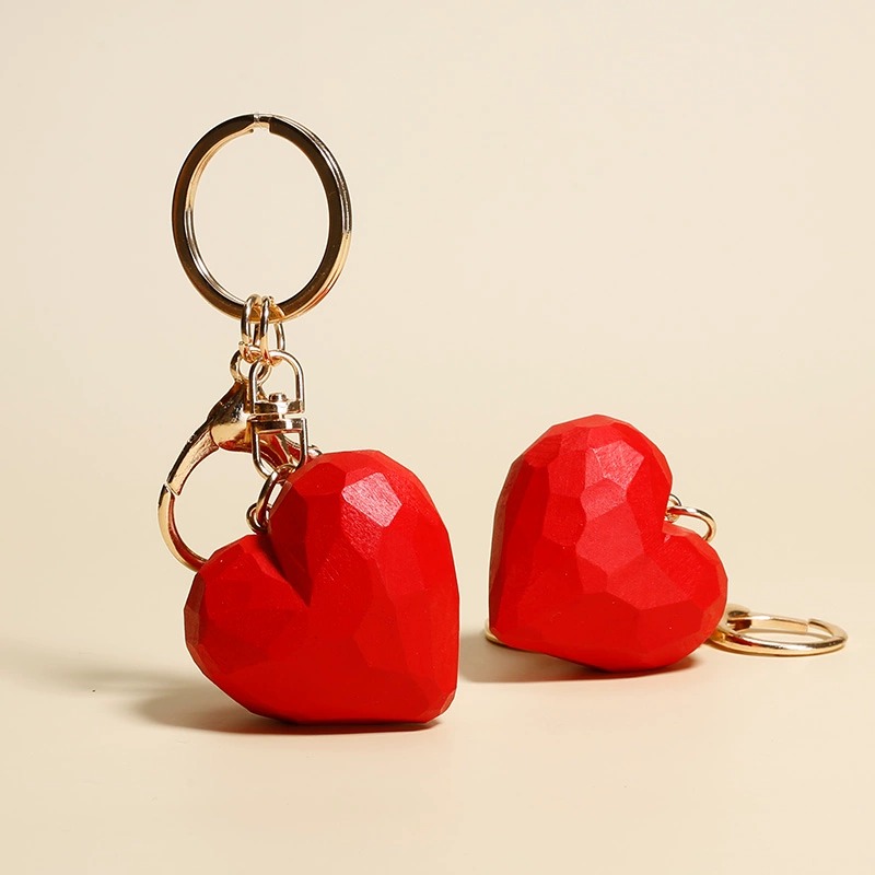 手工木雕小爱心钥匙扣情侣挂件网红钥匙扣女士情人节包包挂件汽车