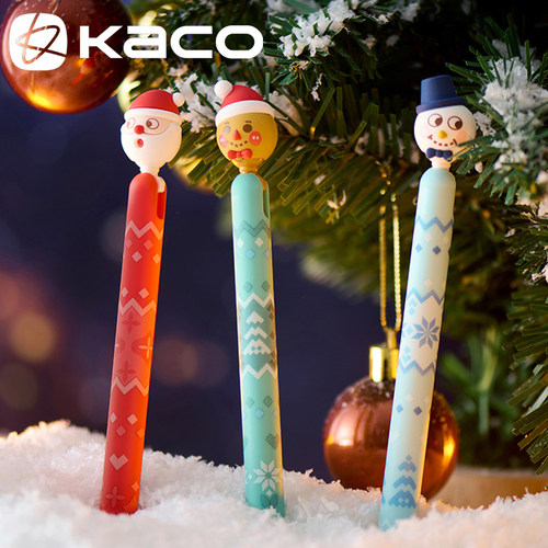 KACO圣诞节限定礼物按动灵悦童话雪屋中性笔创意高颜值解压按动 0.5黑学生书写刷题创意超萌儿童速干盒装水笔