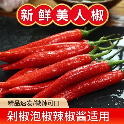 新鲜红辣椒美人椒大红辣椒微辣剁椒泡椒现摘当非二荆条小米