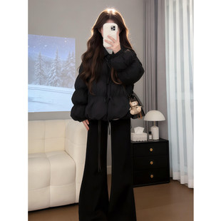 欧洲站黑色白鸭绒羽绒服女2025冬季新款版型巨好看的冬装短款小个