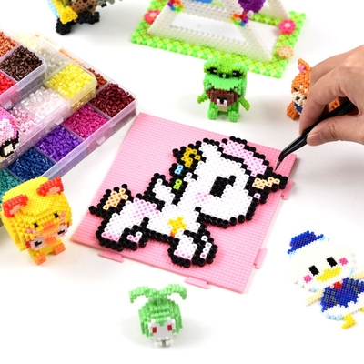 小颗粒拼豆豆少女大人手工立体拼