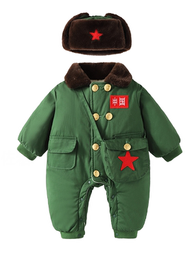加绒衣服童校生爬服婴儿