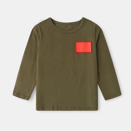 Детская зеленая камуфляжная футболка для детского сада, приятный телу лонгслив, осенняя летняя одежда, костюм, впитывает пот и запах, короткий рукав