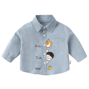 宝宝洋气衬衫春秋儿童新款韩版上衣男童衣服春装婴儿衬衣女童装