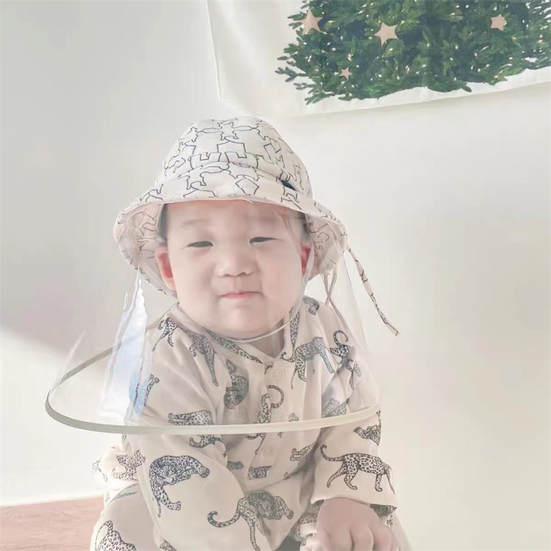 可调大小新生儿防护帽子春秋夏季隔离面罩防飞沫宝宝婴幼儿防疫帽