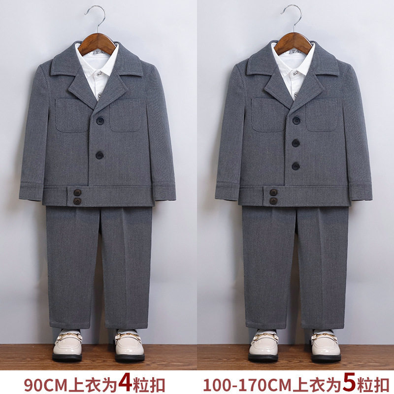 儿童礼服套装男童西装领夹克外套韩版绅士西服花童主持钢琴演出服
