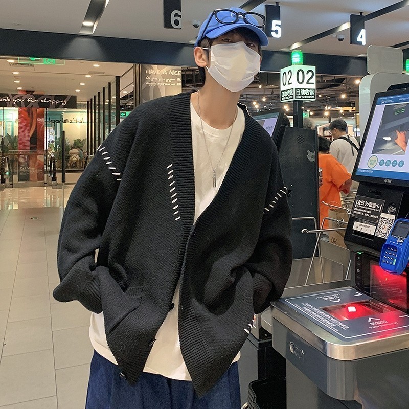 709-2-MY27-P95春单人港风复古V领开衫坎线百搭重磅休闲毛衣,男装针织衫/毛衣,星座709-2