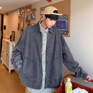 709-2-JK832-P95 春单人 牛仔全棉开衫小翻领复古潮流夹克外套图片