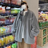 709-2-W601-P70春白底摇粒绒正反地球印花多色大码卫衣外套，男装卫衣，星座709-2