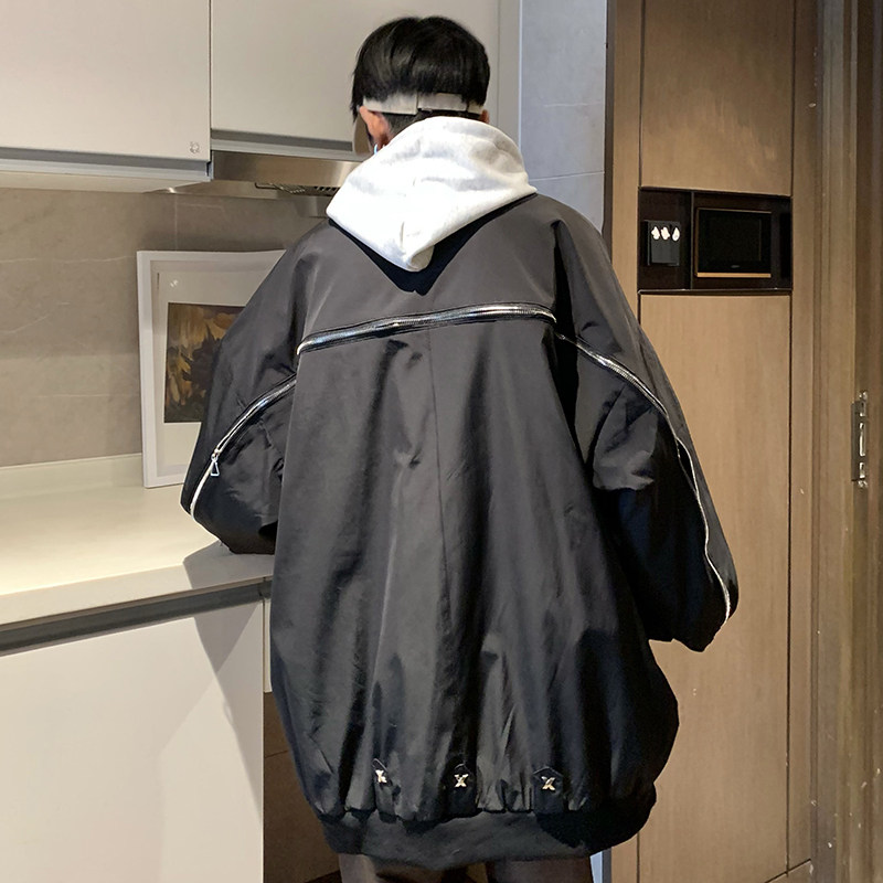 709-2-JK880-P105春单人简约翻领金属装饰后背拉链夹克外套,男装夹克,星座709-2