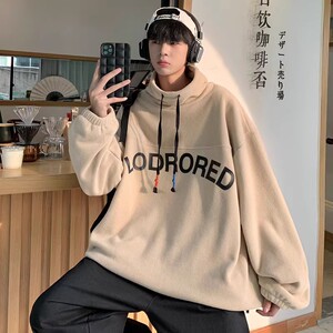 709-2-W602-P65 春单人 摇粒绒套头英文印花多色大码卫衣外套图片