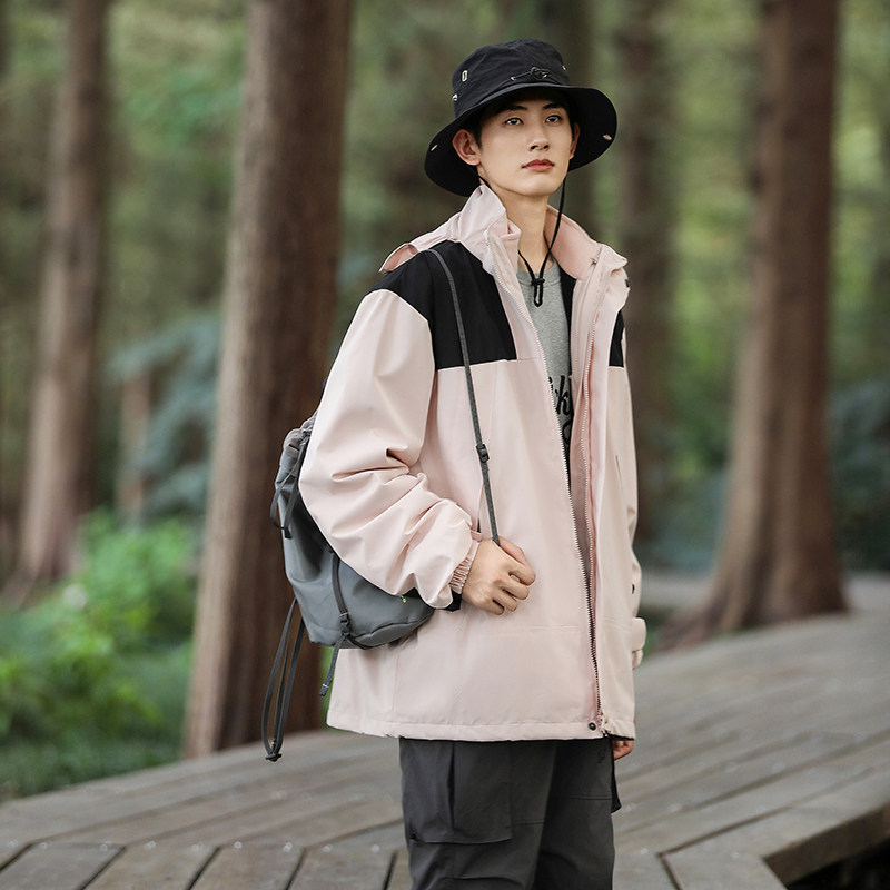 709-2-MY1202-P140单人拼接冲锋衣户外旅行登山三合一可拆卸防风,男装夹克,星座709-2
