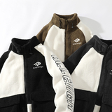 709-2-MY1503-P13523新款白底休闲立领羊羔绒棉衣拼色工装外套，男装棉衣，星座709-2