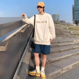 709-2-W303-P8023秋款港味单人刺绣印花外套拉链袖圆领休闲卫衣，男装卫衣，星座709-2