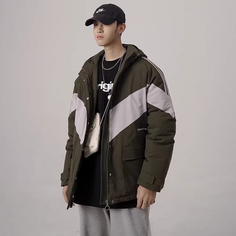 709-MY10-P1352023冬季情侣潮流加厚工装拼色连帽棉服外套男,男装棉衣,星座709-2