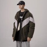 709-MY10-P1352023冬季情侣潮流加厚工装拼色连帽棉服外套男，男装棉衣，星座709-2