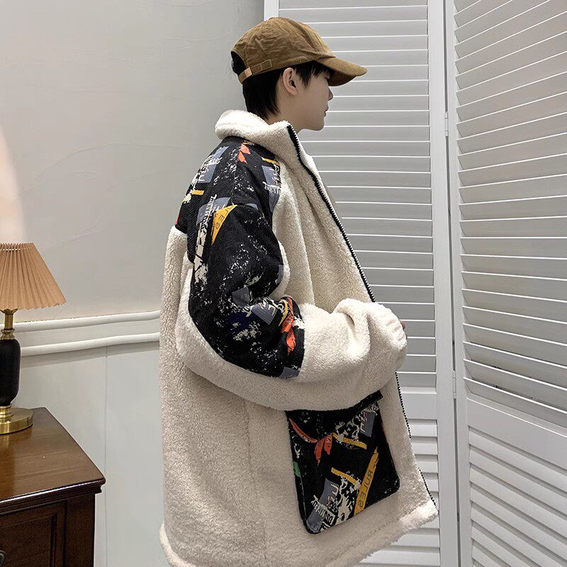 709-MY1005-P12523冬款单人羊羔毛拼丁芯绒口袋立领加厚棉衣男,男装棉衣,星座709-2