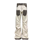 SICKING25AW 骨矛 毛感拼接弯刀廓形窄版 14盎司骨白色牛仔裤