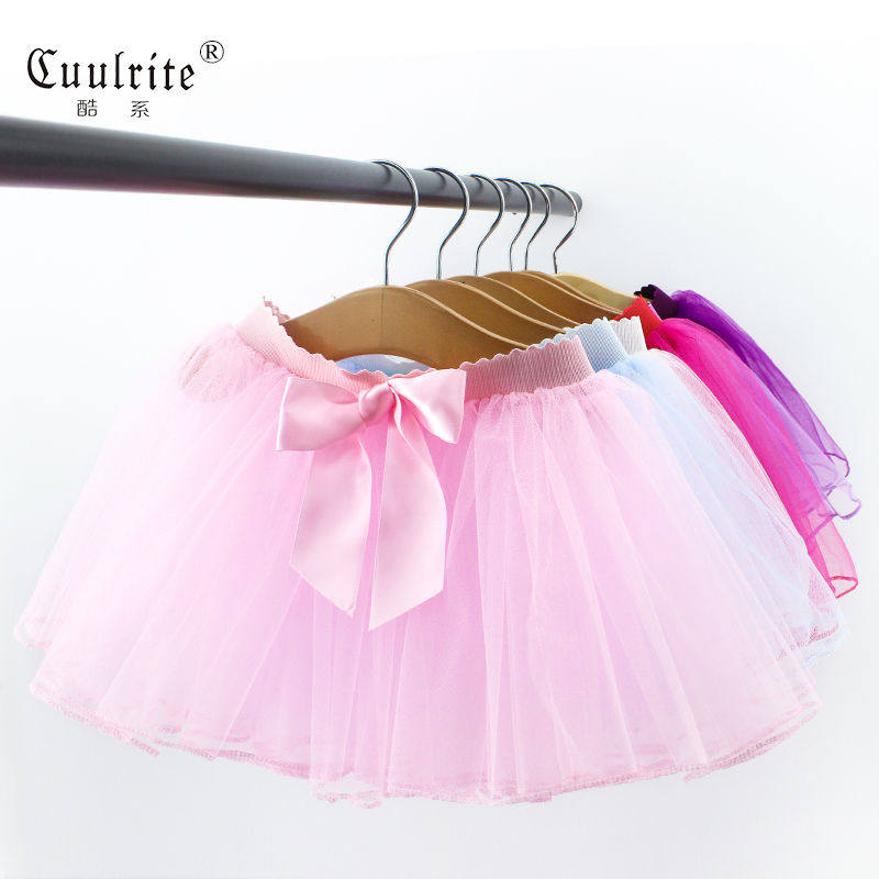 儿童半身裙女童舞蹈裙夏季韩版网纱裙纯色练功蓬蓬裙宝宝女孩短裙