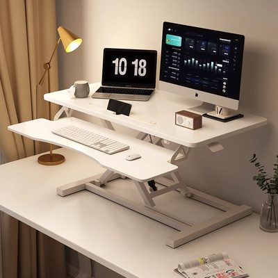 站立式电脑桌可升降工作台笔记本台式电脑站着办公桌增高桌面支架