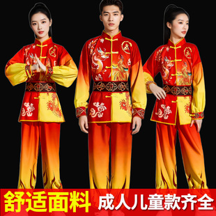 打鼓服新款中国风舞龙舞狮表演服男女生秧歌服装腰鼓服武术练功服