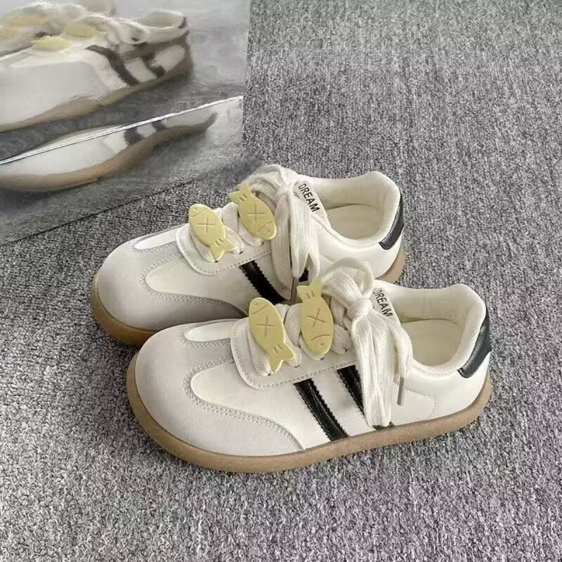 厚底小白鞋女款2025春季新款爆款百搭chic鞋子复古休闲运动德训鞋