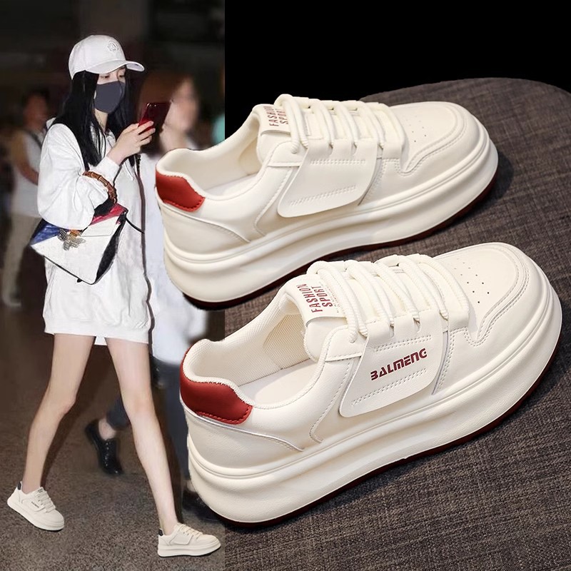 爆款小白鞋女2025春季新款百搭透气厚底休闲板鞋软底轻便运动女鞋