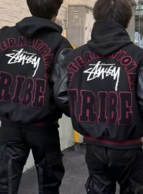 周年限定35th欧美式高街vibe夹克字母刺绣棒球服潮牌痞帅炸街外套